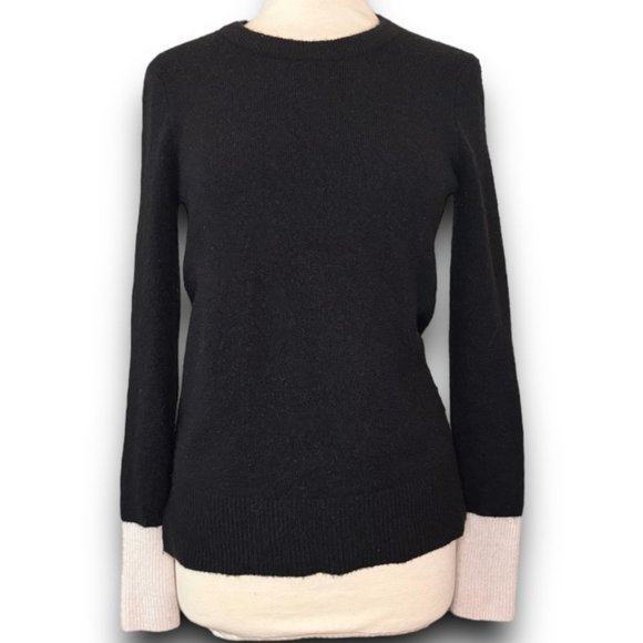 Madewell Sweaters - MADEWELL Black White Merino Alpaca Blend Pullover Sweater Womens Medium
